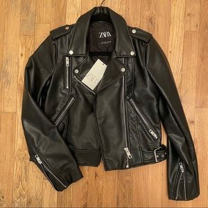 NWT Zara Faux Leather Jacket
